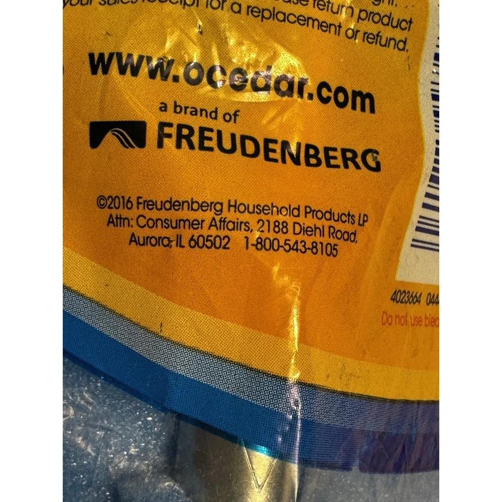 O-Cedar Microfiber Power Scrub Roller Mop Refill‎ Blue White Wave Sponge NOS
